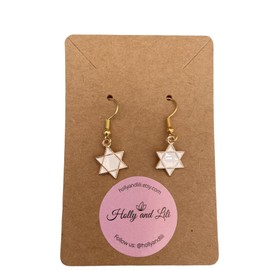 Star Dangle And Drop Earrings, North Star Earrings, Celestial Earrings, Stars Earrings, White Star Earrings