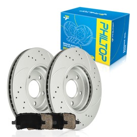 PHILTOP Front Brake Pads and Rotors kit Fit for Pontiac 2005 G6, 11” Brake kit Front Brakes Rotors Automotive Replacement Brake kits