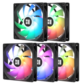 TR TL-C12C-S X5 CPU Cooling Fan Case Cooling Fan,Computer PWM Fan, 5V-3PIN Addressable ARGB Fan,12cm PC Cooler PWM Fan,5-Fan Pack Fan, Black ARGB Ice CPU Fan(TL-C12C-S X5)