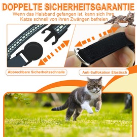 Airtag Cat Collar - Integrated Cat Collar Airtag Waterproof, Reflective Cat Collar with Breakable Safety Buckle & Elastic Elastic Band for Kittens Small Dogs (Black S)
