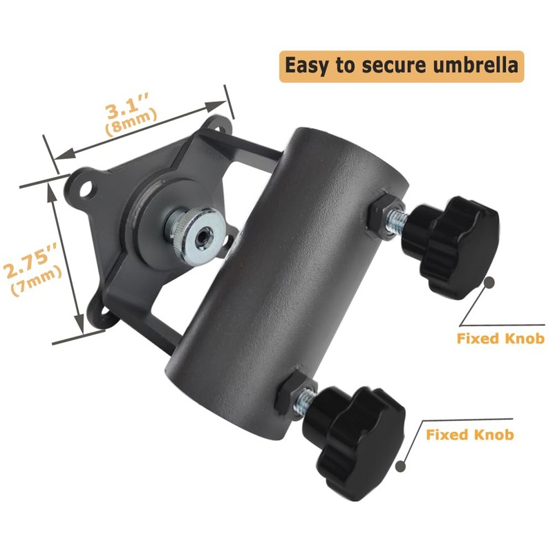 Pair of Patio Umbrella Clamp Holder - Heavy Duty Steel