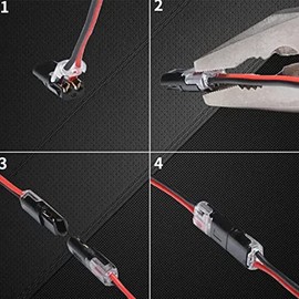 Myqqhbs 40PCS Double-Wire Push-In Connector with Locking Buckle,Low Voltage Wire Connectors,No Wire-Stripping Required