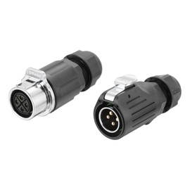 MECCANIXITY LP16 4 Pin Waterproof Connector, IP68 Circular Connectors Male Female Aviation Plug Fast Locking, M16 Wire Plug for Outdoor Electrical (400V, 10A)