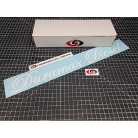 Duramax Diesel Script Decals Windshield Tailgate Stickers Fits 6.6L Chevy Silverado Sierra 2500 3500 HD (Gloss White, 24")