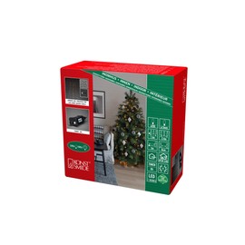 Konstsmide 6484-810 LED Tree Coat with Ring Diameter 8.5 Strands of 40 Amber Diodes, Frosted, Pre-Assembled, with Mica Effect, 8 Hour Timer, Green, 14 V Internal Transformer, Dark Green Cable