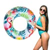 CIYIN Flamingo Inflatable Swimming Ring with Handles, Swimming Ring Large