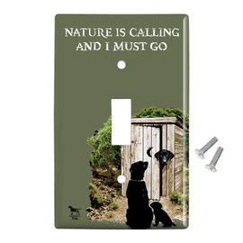 GRAPHICS & MORE Nature is Calling and I Must Go Outhouse Labs Dogs Plastic Wall Decor Toggle Light Switch Plate Cover