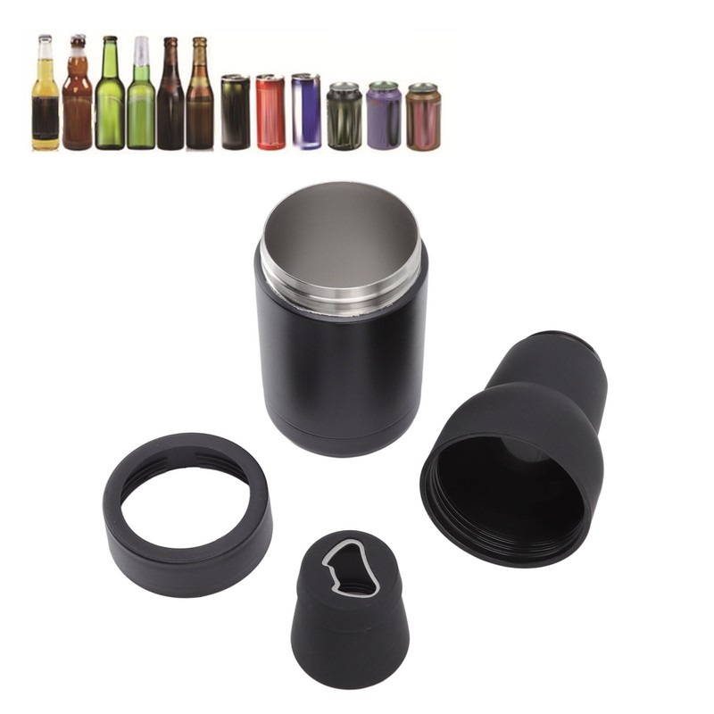 Stainless Steel Beer Can Double Walled Black Simple Insulated Cola