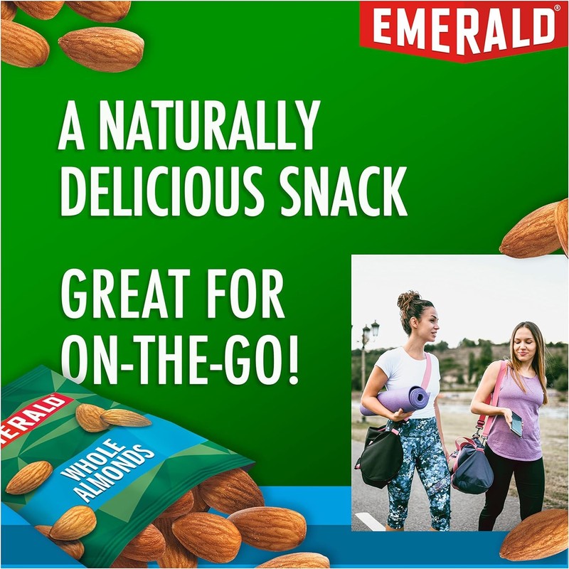 Emerald Nuts Whole Almonds, 100-Calorie Individual Packs 7CT, 4.34 Oz