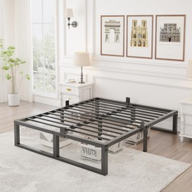 Yitong Angel 14 Inch Queen Bed Frame,3500 lbs Heavy Duty Metal Platform, Steel Slats Support/No Box Spring Needed/Noise Free/Non-Slip/Easy Assembly