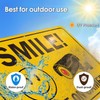 GicnKeuz Large Smile You're On Camera Signs, 14x10 Inches Rust