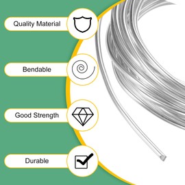 M METERXITY 2.5mm Bonsai Training Wire, 32.8 Feet Total Anodized Aluminum Bonsai Wires for Bonsai Tree Shaping/Branches Fixing/Trunk Holding/DIY Crafting [Silver]