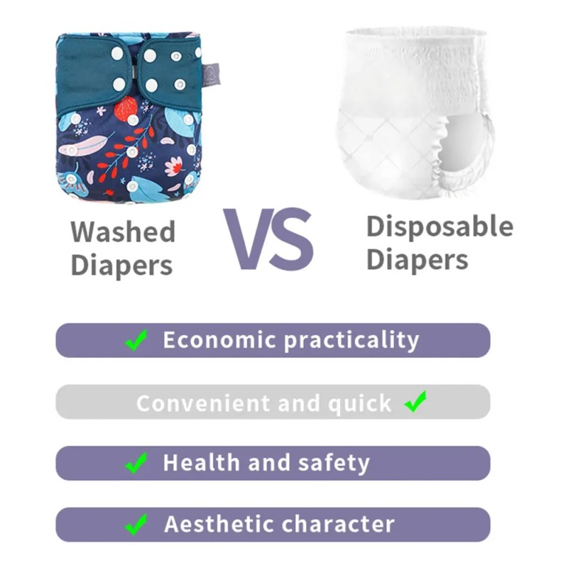 Pañales Reutilizables Para Bebés, 4 Unidades/paquete De Tela