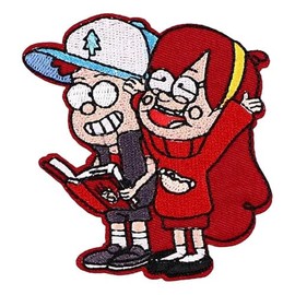 Gravity Cartoon Falls Dipper and Mabel 3.4 Inches Tall Embroidered Patch