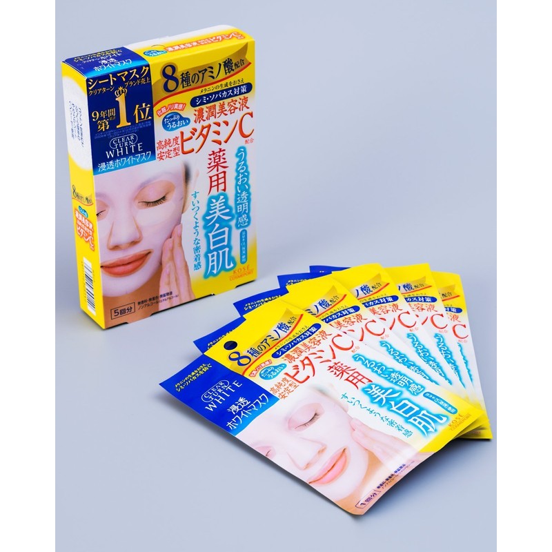 [Set of 3] Kose Clear Turn White Mask, VC c