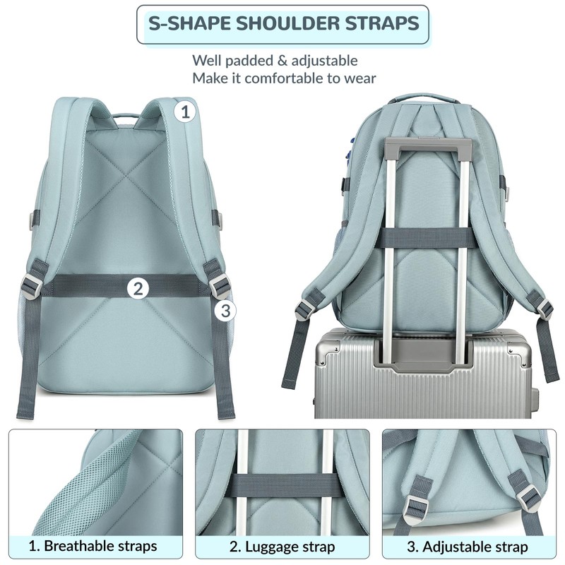 Lohol Water Resistant Daypack with Mulitiple Pockets for Travel Outdoor