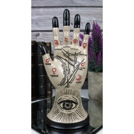 Psychic Fortune Teller Chirology Palmistry Eye Of Providence Hand Palm Figurine