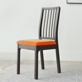 Deisy Dee - Fundas de asiento de terciopelo para sillas de comedor, fundas de silla para comedor (4, naranja)