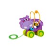 Wooden Pull Along Hippo with Beads
