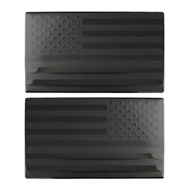 UHANBUT Embossed 3D American Flag Sticker Decal, Metal USA Auto Bumper Emblem Decal, Universal Patriotic Badge Truck Stickers for SUV, Motorcycle, Laptop, Wall (Black)
