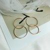 18k two-ring silver earrings, drop ring earrings, 3 colors, double
