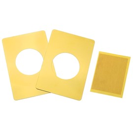 ZZHXSM 2PCS Door Hole Cover Plate Door Handle Fixing Plate Bracket Door Reinforcement Plate Door Lock Repair Plate Gold Door Lock Repair Plate for Standard Door Handle and Lever Lock and Bolt