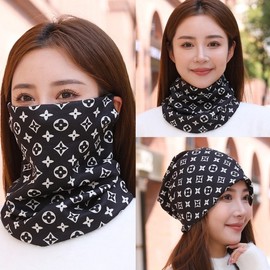 Unisex Check Balaclava Hanging Ear Mask - Warm Windproof Face & Neck Protection Black Letter Mark Extension Pattern + Under 60 cm 30ea