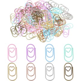 Paper Clips Colourful Paper Clips Heart – Pack of 60 Small Metal Clips for Decorative Postcards Office Classroom