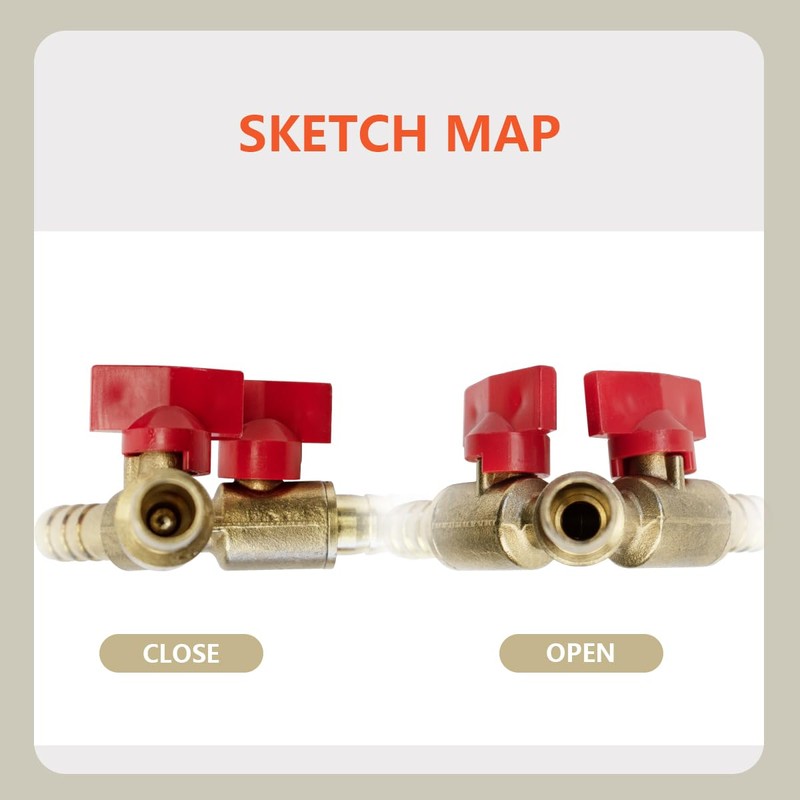 Bwintech 2 Pcs 10mm 3 Way Brass Hose Barb Ball