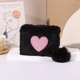 Women's Coin Purse, Coach, Coin Case, Mini Wallet, Plush Pouch, Wallet, Cute, Coin Case, Card Holder, Coin Purse, Zipper Included, Portable, Lightweight, Black