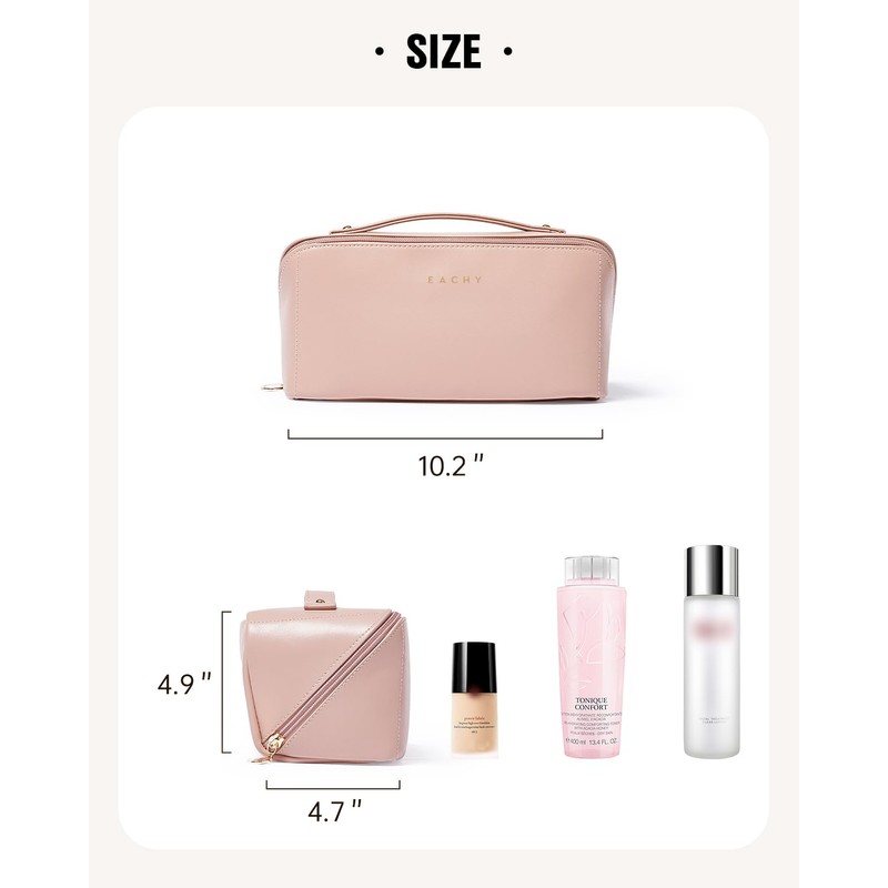 EACHY Travel Makeup Bag, Large Capacity Cosmetic Bags for Women,