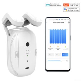 Smart Automatic Curtain Opener - for TUYA WIFI Remote Control with App/Timer, Add Hub to Make it Work withGoogle Home-HomeKit(Curtain 3,Rod)