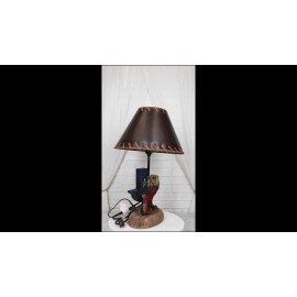 Rustic Western Patriotic I Heart Texas State Map With Cowgirl Boots Table Lamp