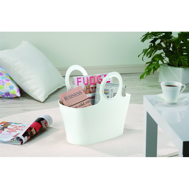 Inomata-k Tote Bag, Orb, White, Approx. 12.1 x 6.3 x