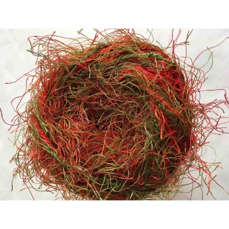 Crystal Palace Fizz Eyelash Yarn #9527 Turning Leaves -Red Copper