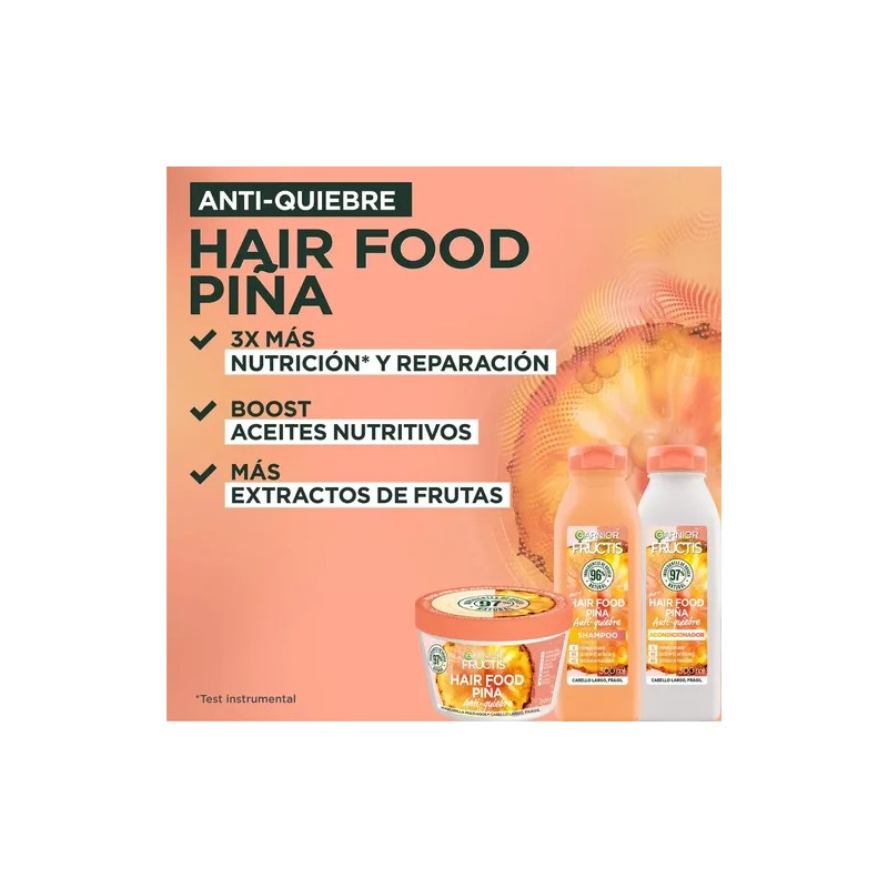 Kit Fructis Hairfood Piña Rutina Pelo Largo Antiquiebre