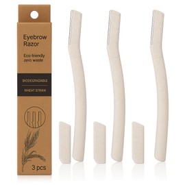 Eyebrow Razors for Women & Men – 3-Pack Face Razor with Stainless Steel Blades & Safety Covers – Precision Dermaplaning Tool with Eco-Friendly Wheat Straw Handle