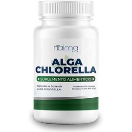 NAIMA Alga Chlorella Orgánica, 100 Cápsulas  Superfood 100 Puro, Natural y Orgánico  Superalimento para Energía, Vitalidad y Bienestar  Rica en