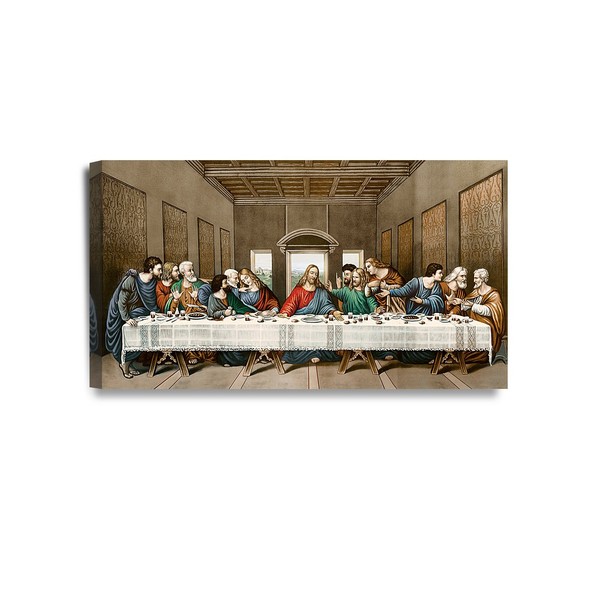 DECORARTS -The Last Supper, Leonardo da Vinci Classic Art Reproductions. Giclee Canvas Prints Wall Art for Home Decor 32x18x1.5"