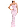 Milumia Women's Floral Tie Shoulder Maxi Dress Elegant Ruched Bust