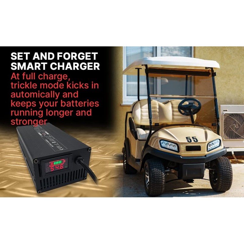Club Car Golf Cart Battery Charger with Display 48 Volt