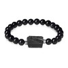 GAVU Black Tourmaline Stone Beaded Bracelet for Men 18.5cm