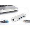 DIGITUS USB-Hub - 3 Ports - RJ45 Ethernet-Anschluss - Super-Speed