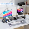 gianotter Dual Monitor Stand Riser, Desk Organizer With Drawer and
