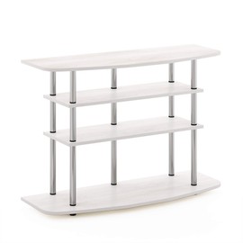 FURINNO Frans Turn-N-Tube TV Stand, 4-Tier, White Oak,19107WOK