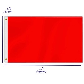 3×5 FT Red Flag, Large 75D DIY Creat Blank Pure Color Outdoor Banner,Doube Side Printing Decor For Patio Garden With Brass Gromment