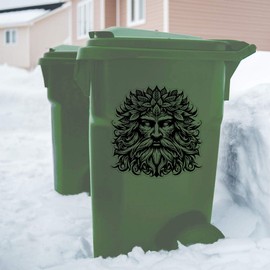 'Green Man Portrait' Clear Sticker Decal – Waterproof Film for Windows, Cars, Walls & Crafts, XL (460mm) (DC00142363)