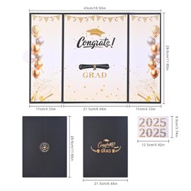 LinQuick Graduation Party Decorations, Class of 2025 Congratulations Graduates Alternative Signature Guest Book for Men Women Happy Graduation Gifts Congrats Grad Party Signing Card Board (Black)