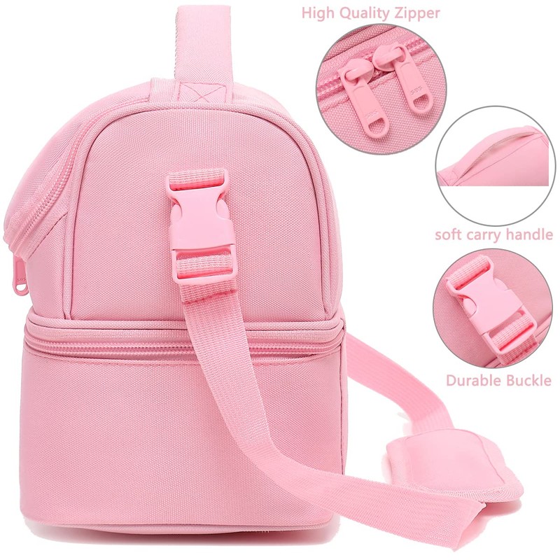 FlowFly Double Decker Cooler Insulated Lunch Bag Large Tote for