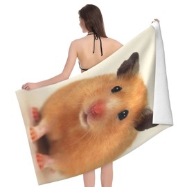 Epushow Cute Hamster Beach Towel, Large Microfiber Bath Towel, Travel Accessories Gifts, Women's Men's Lovely Beach Towel